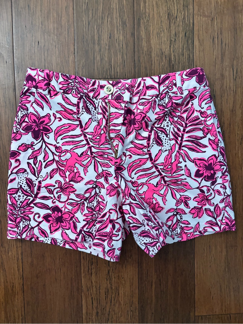 Lilly Pulitzer Hot Pink Floral Print Bermuda Shorts